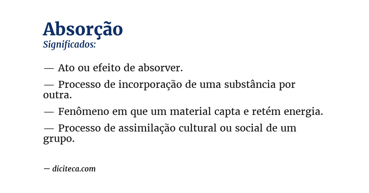 Significado de absorção