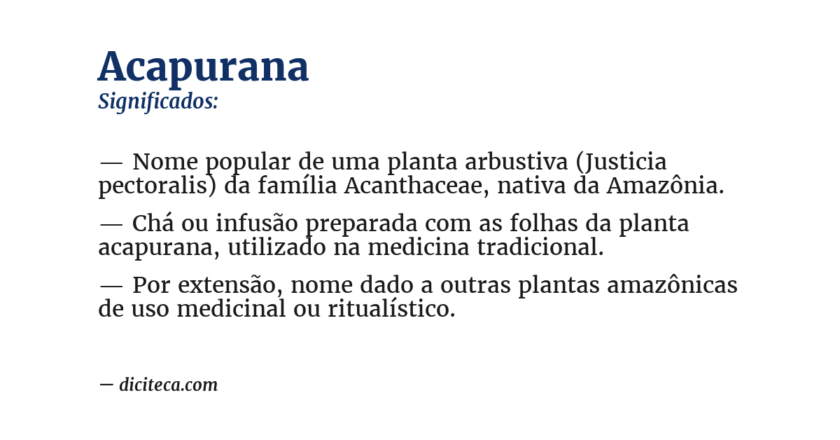 Significado de acapurana