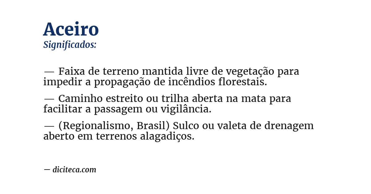 Significado de aceiro