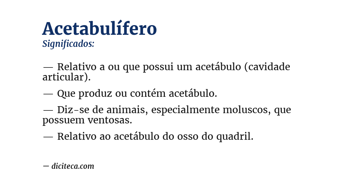 Significado de acetabulífero