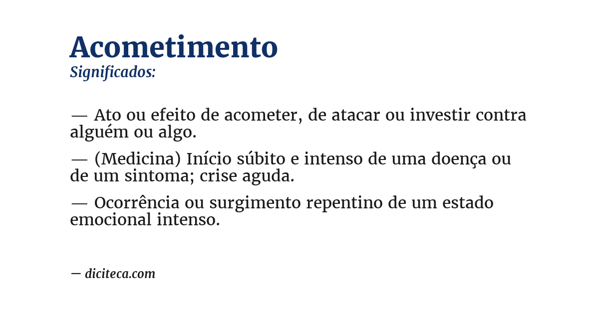 Significado de acometimento