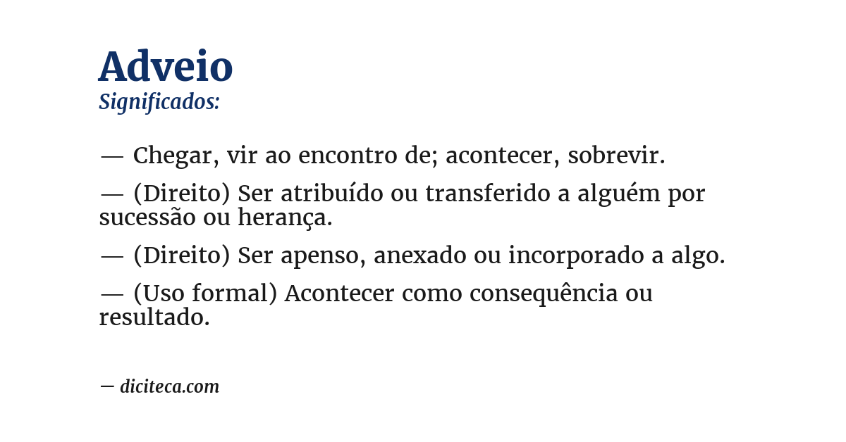 Significado de adveio