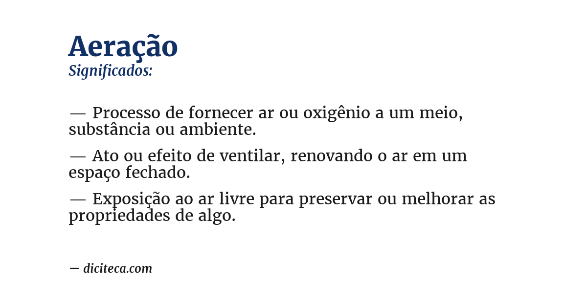 Significado de aeração