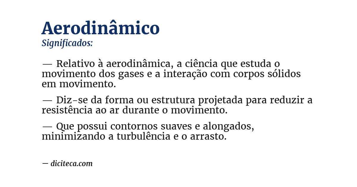 Significado de aerodinâmico
