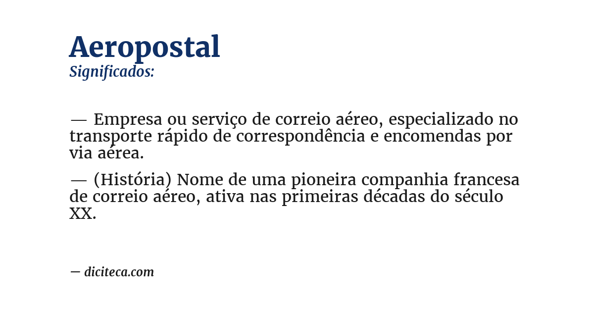 Significado de aeropostal