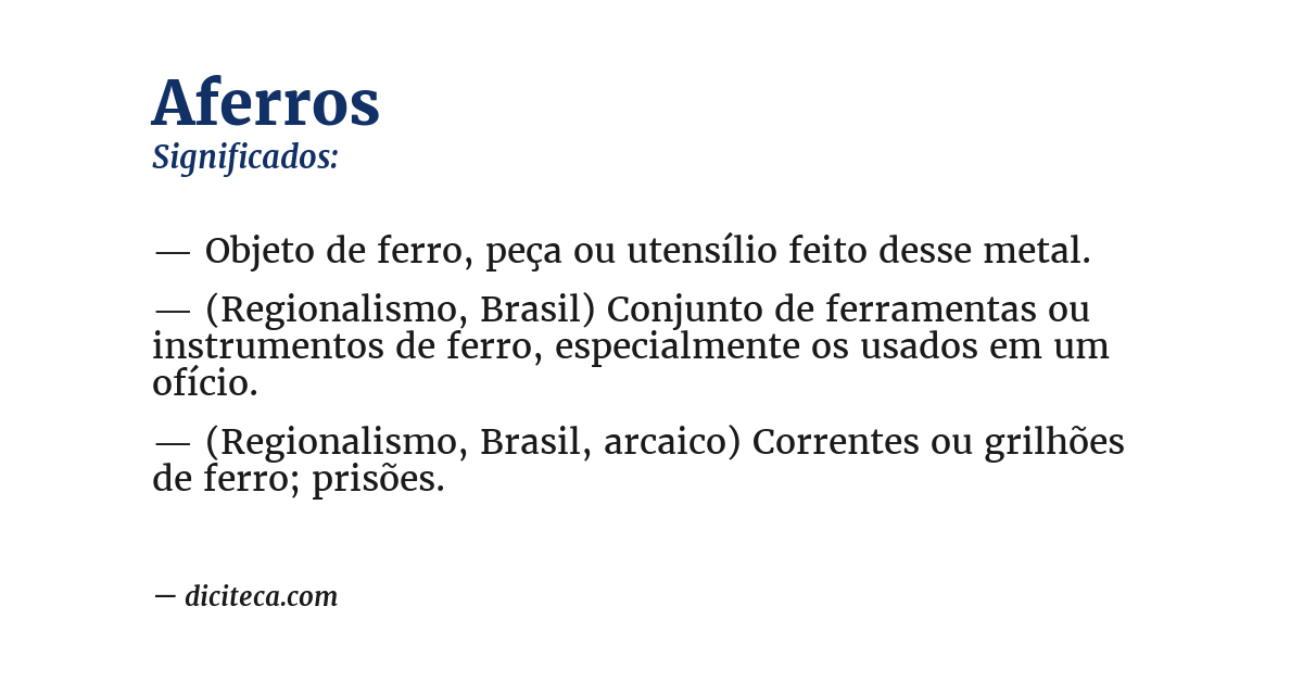 Significado de aferros
