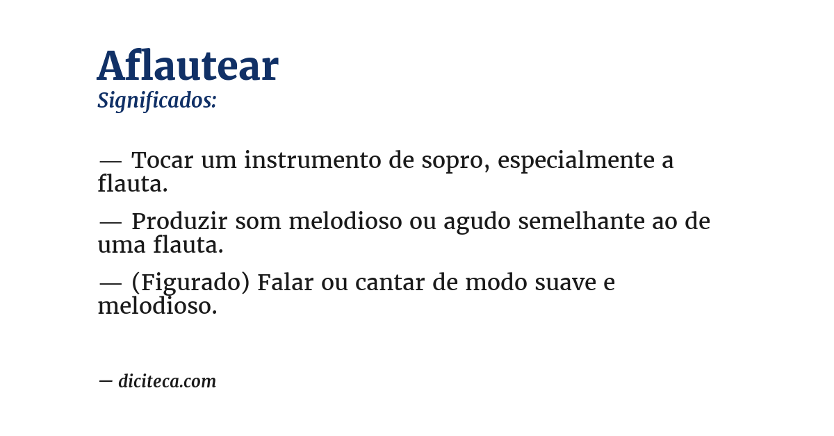 Significado de aflautear