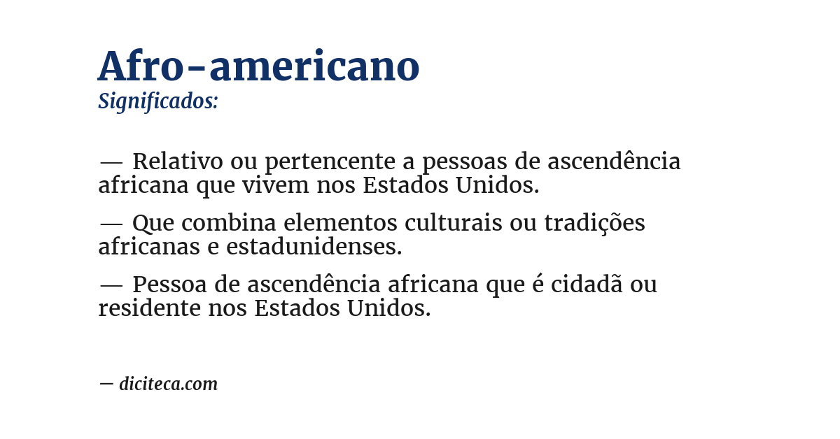 Significado de afro-americano