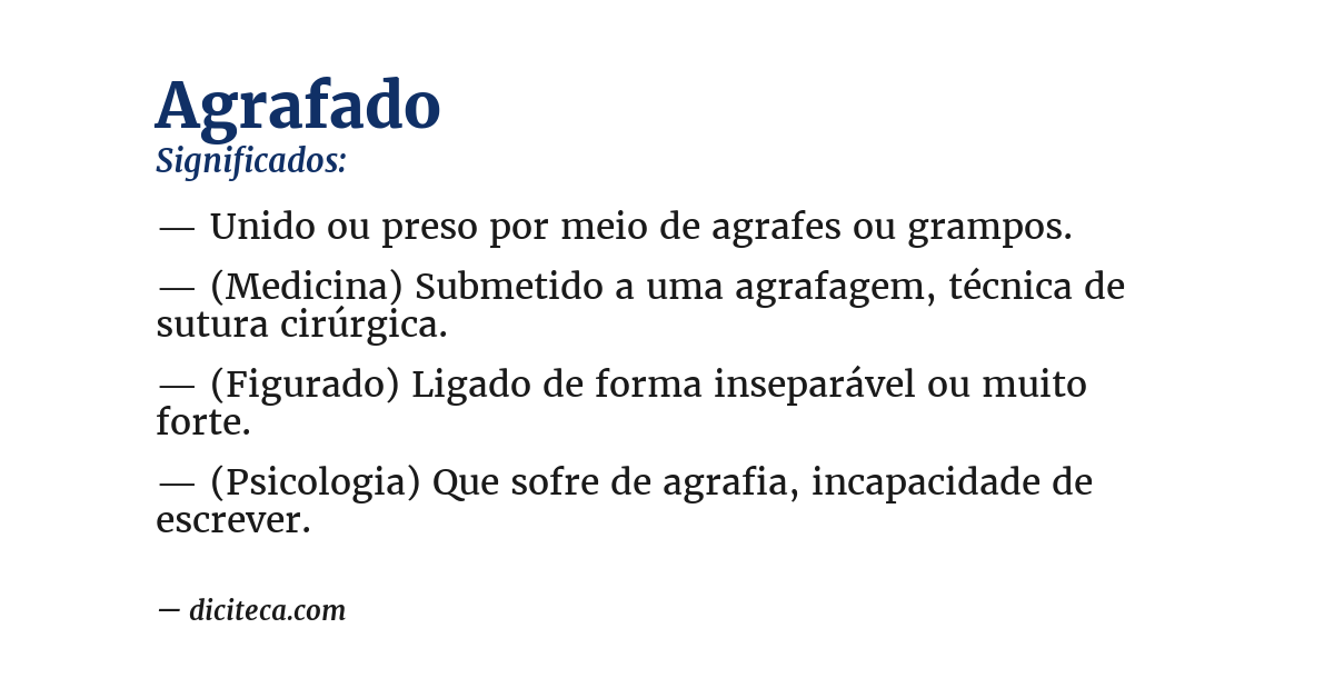 Significado de agrafado