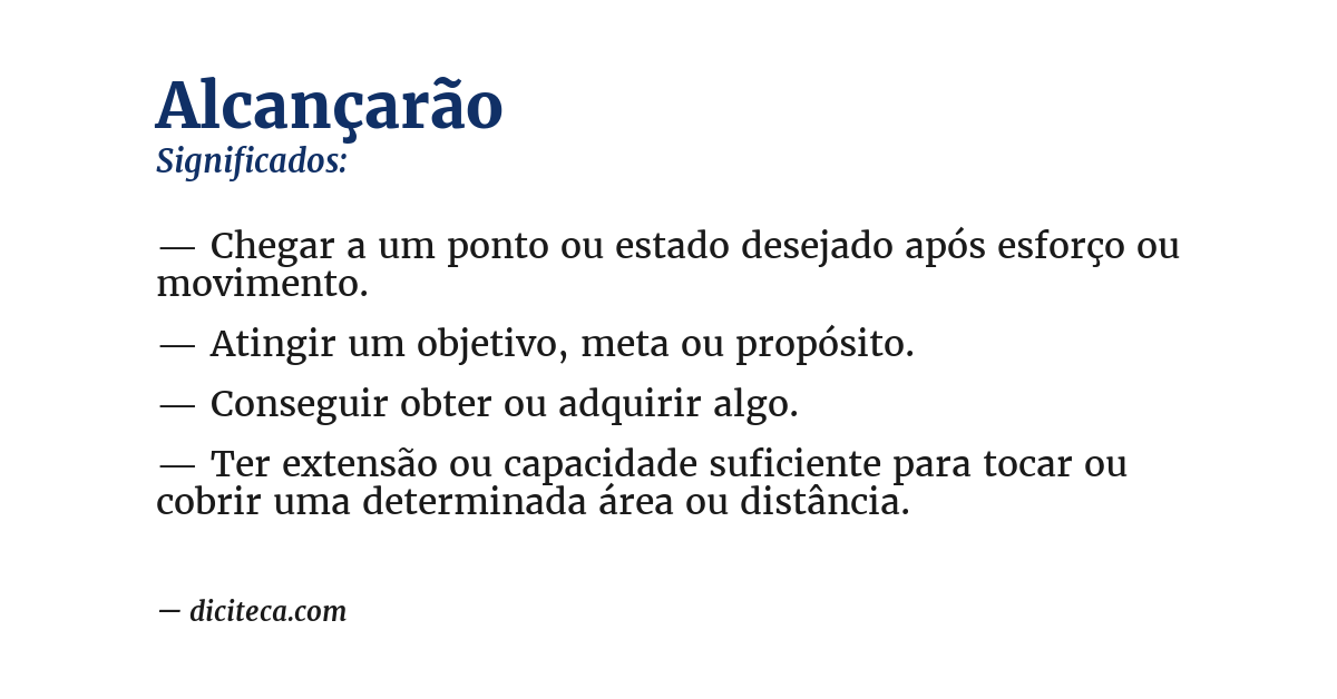 Significado de alcançarão