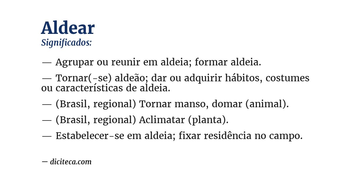 Significado de aldear