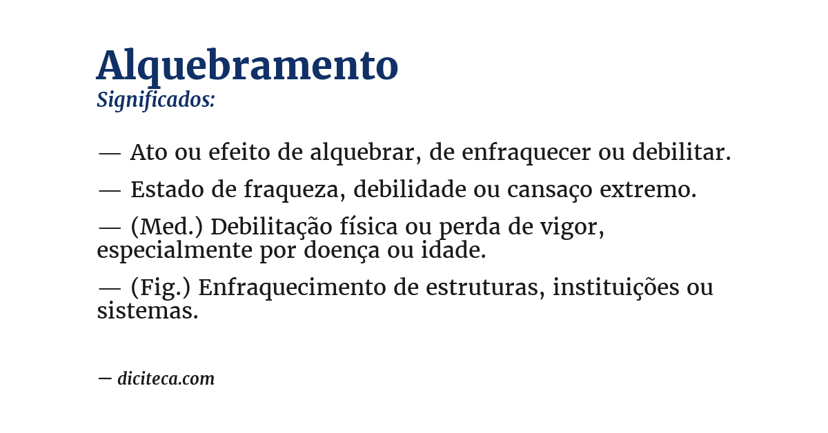 Significado de alquebramento