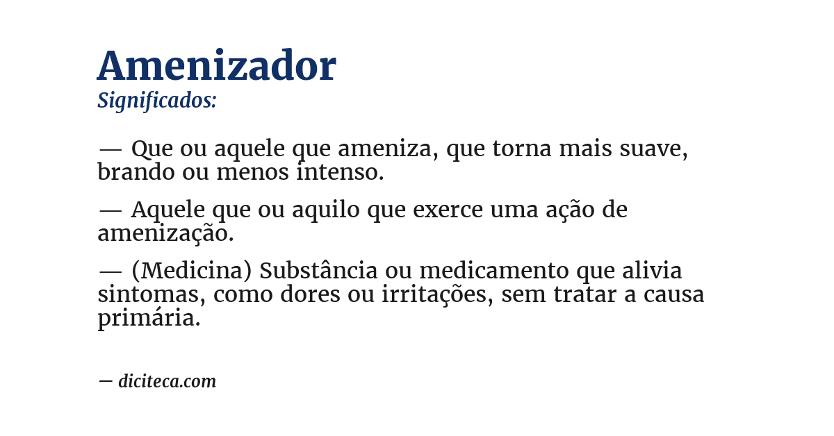 Significado de amenizador