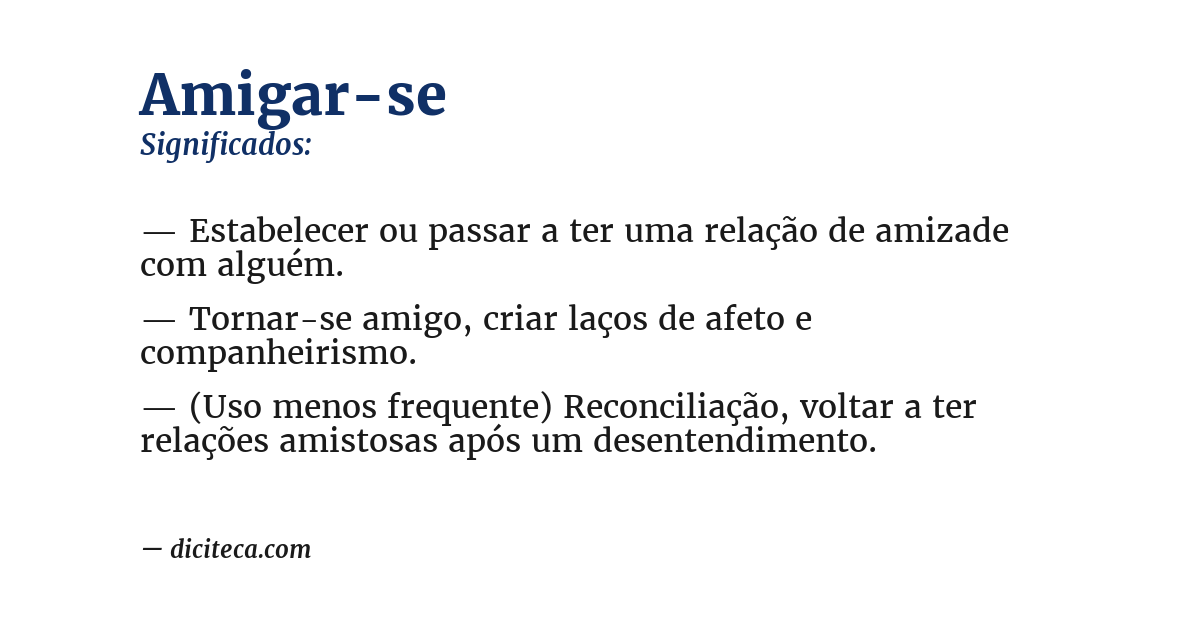 Significado de amigar-se