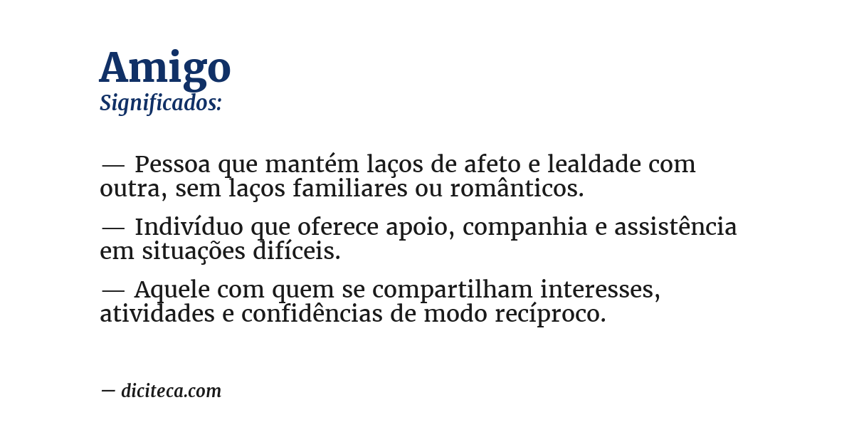 Significado de amigo