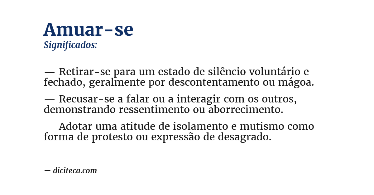 Significado de amuar-se