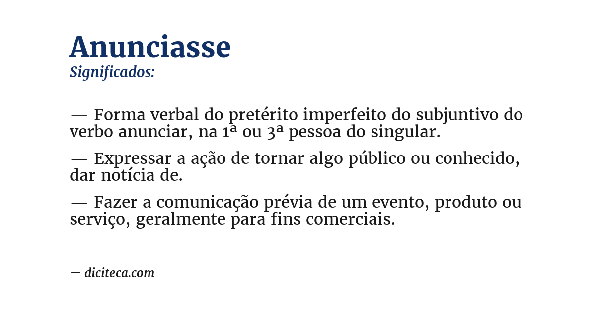 Significado de anunciasse