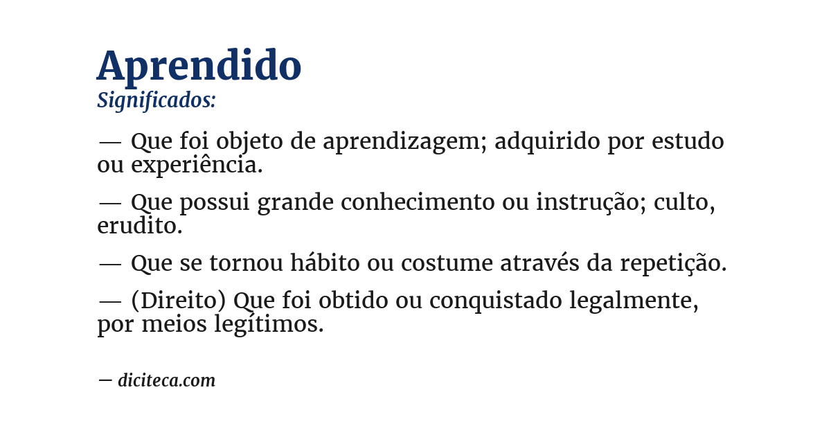 Significado de aprendido