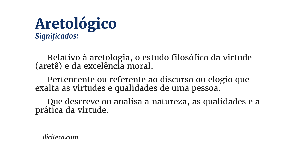 Significado de aretológico
