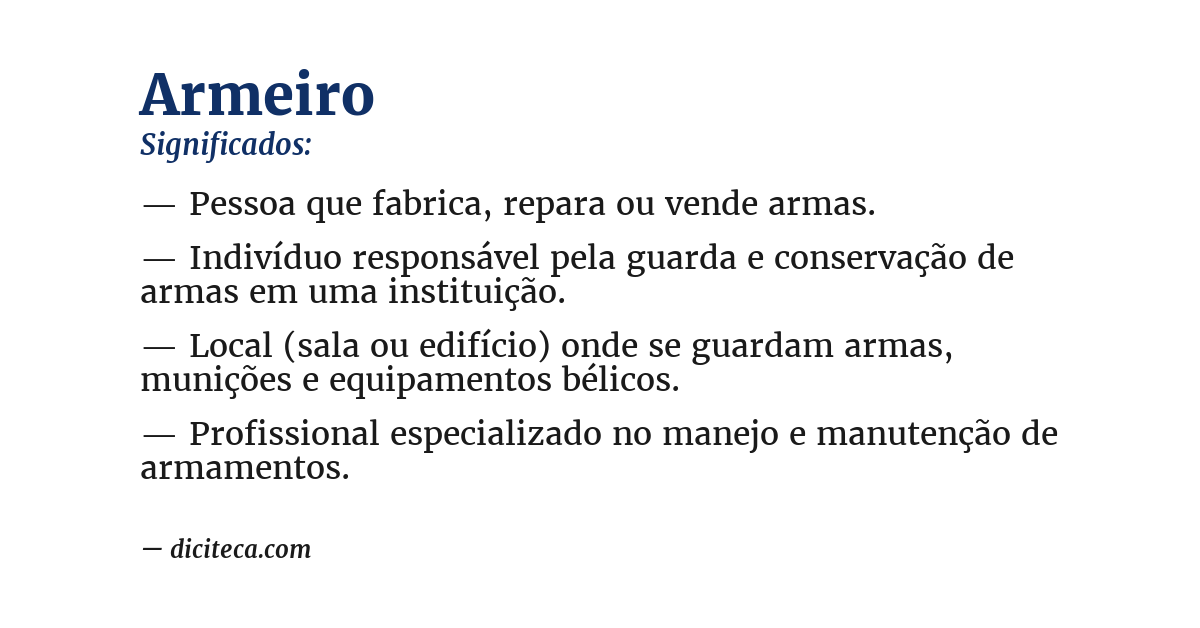 Significado de armeiro