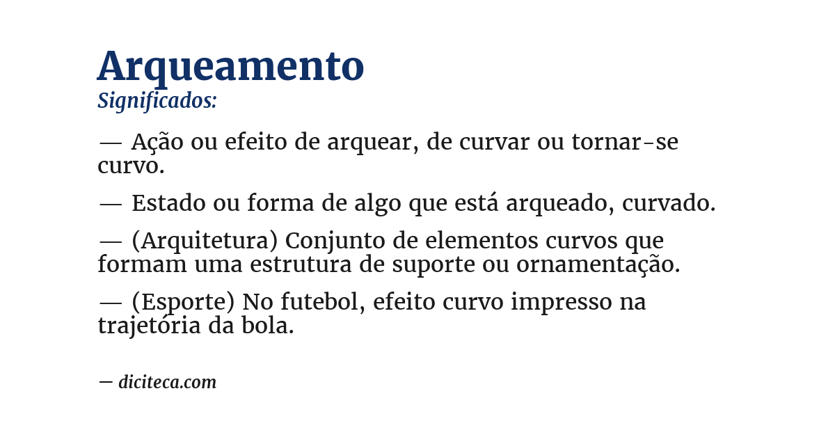 Significado de arqueamento