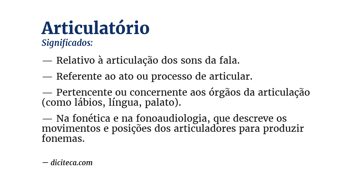 Significado de articulatório