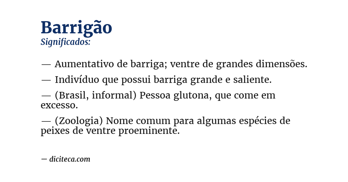 Significado de barrigão