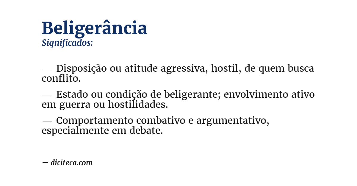 Significado de beligerância