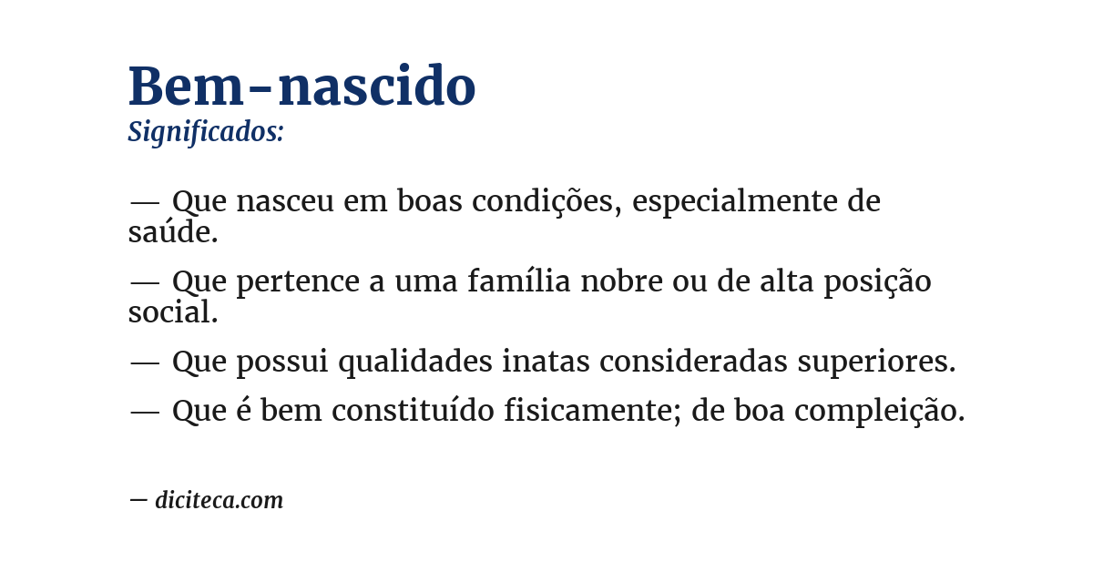 Significado de bem-nascido