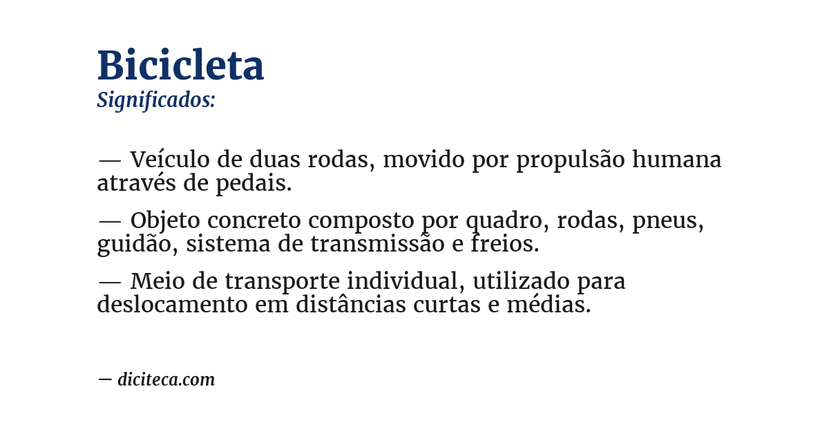 Significado de bicicleta