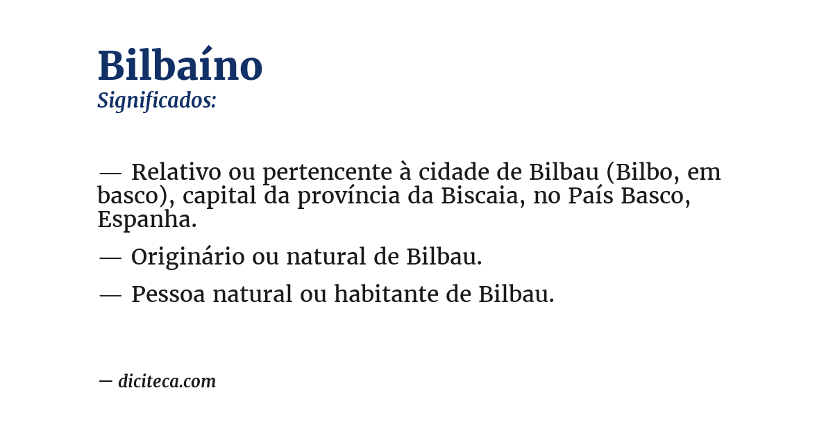 Significado de bilbaíno