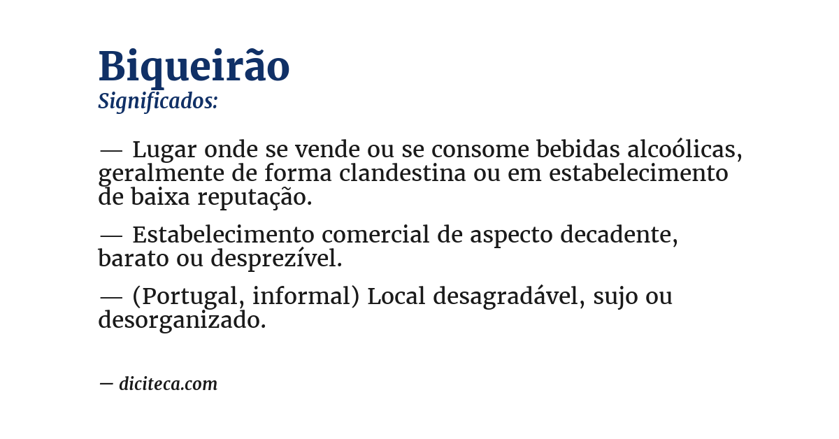 Significado de biqueirão