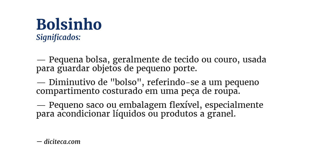 Significado de bolsinho
