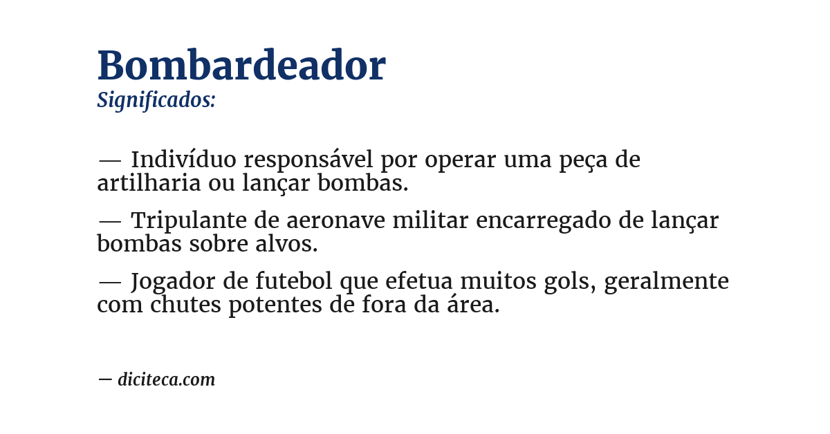 Significado de bombardeador