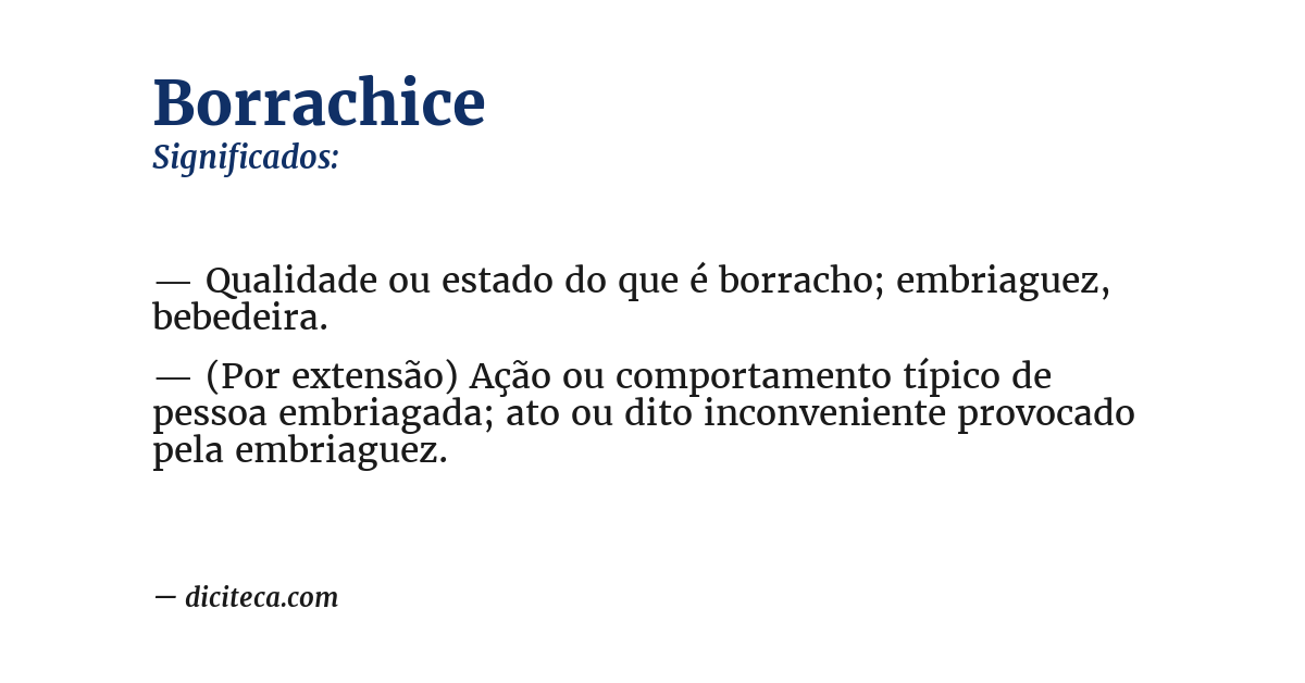Significado de borrachice
