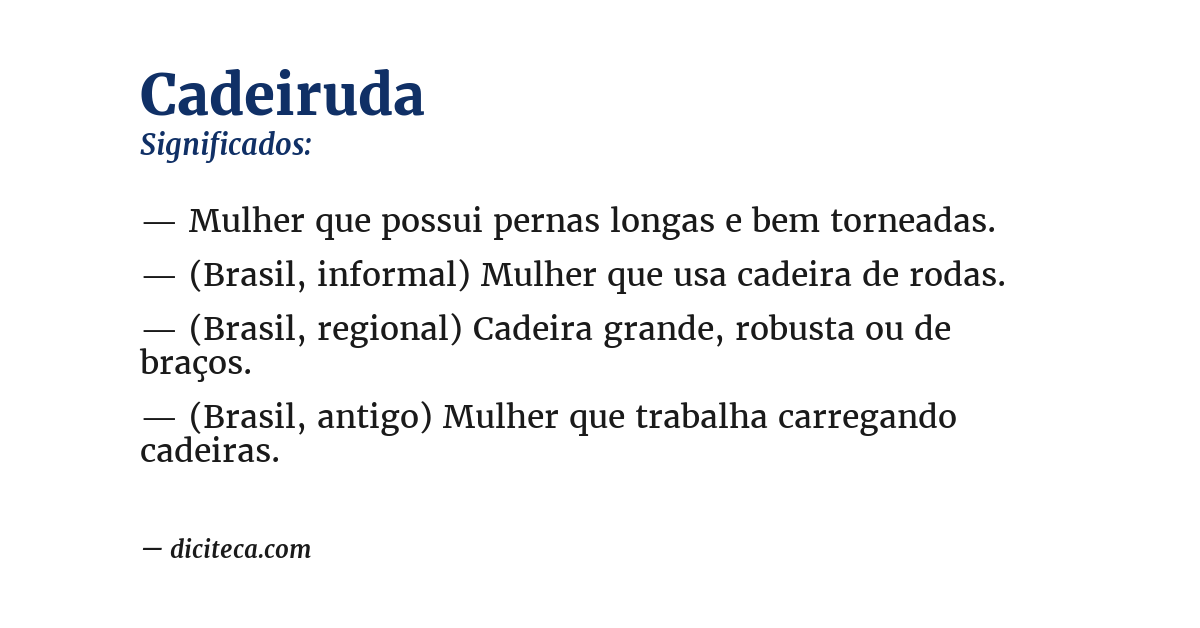 Significado de cadeiruda
