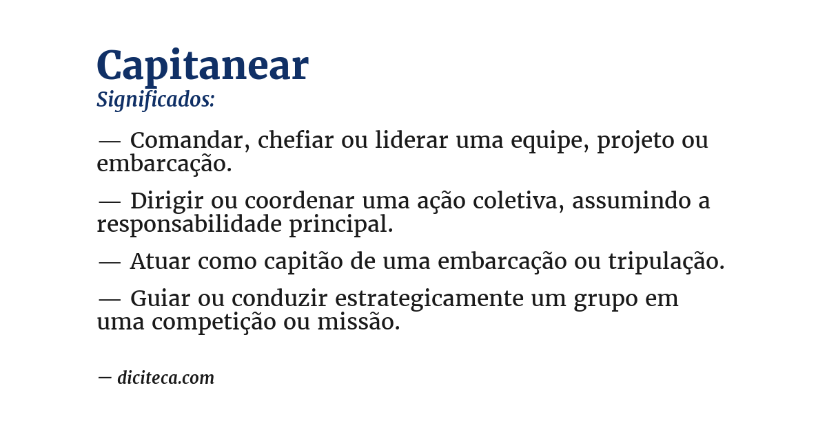 Significado de capitanear