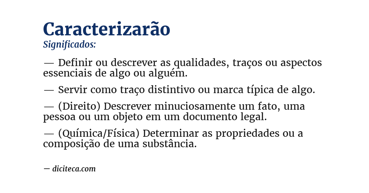 Significado de caracterizarão