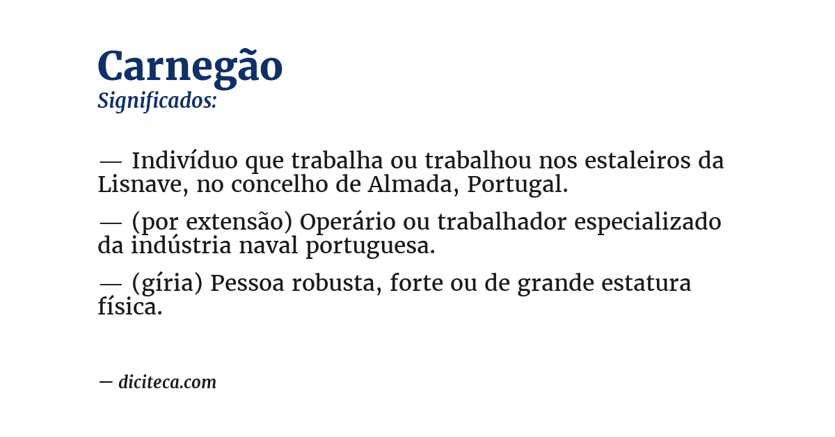 Significado de carnegão