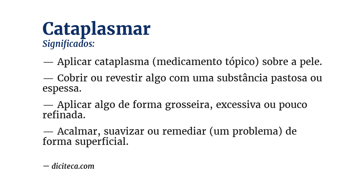 Significado de cataplasmar