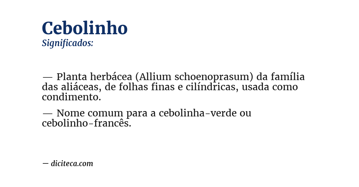 Significado de cebolinho