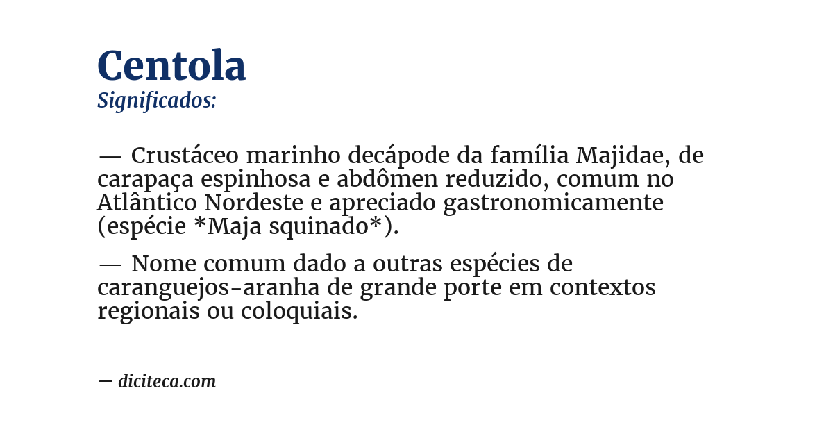 Significado de centola