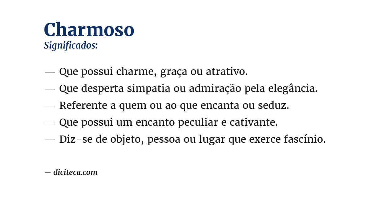 Significado de charmoso