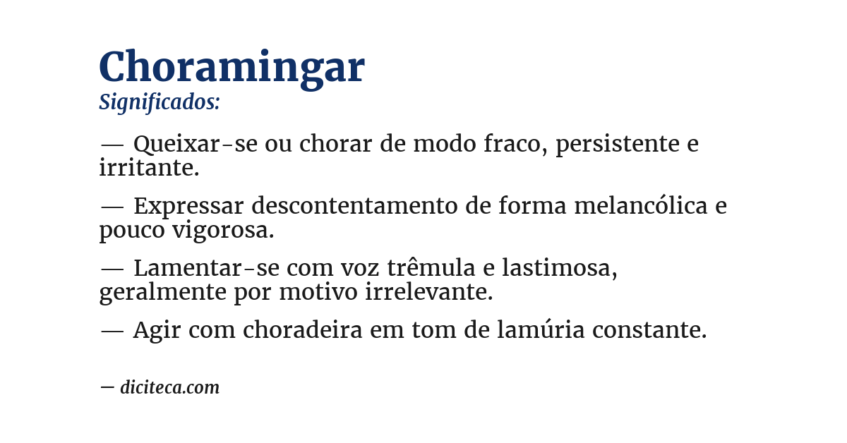 Significado de choramingar