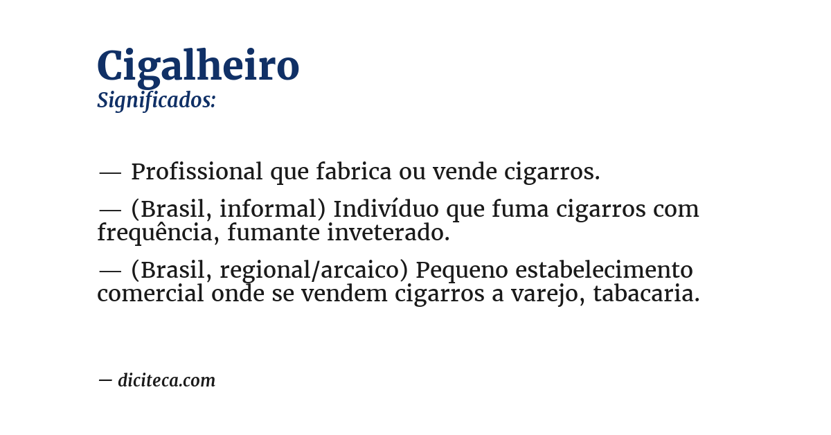 Significado de cigalheiro