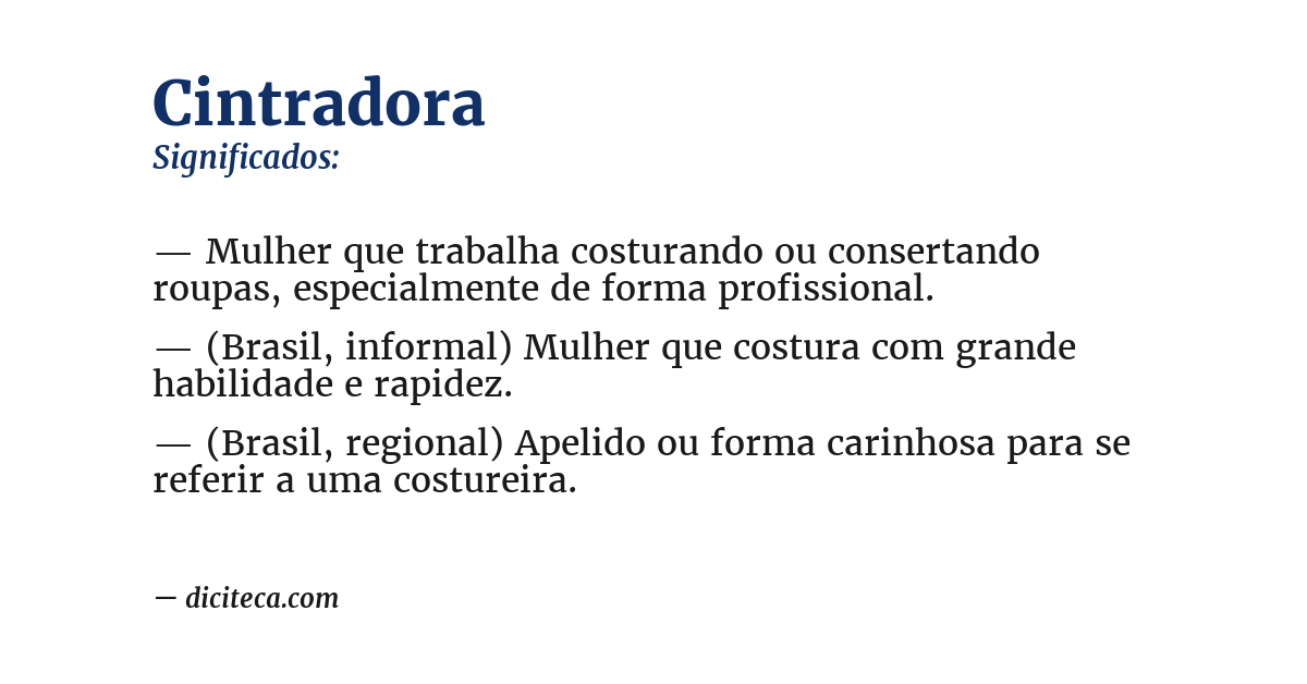 Significado de cintradora