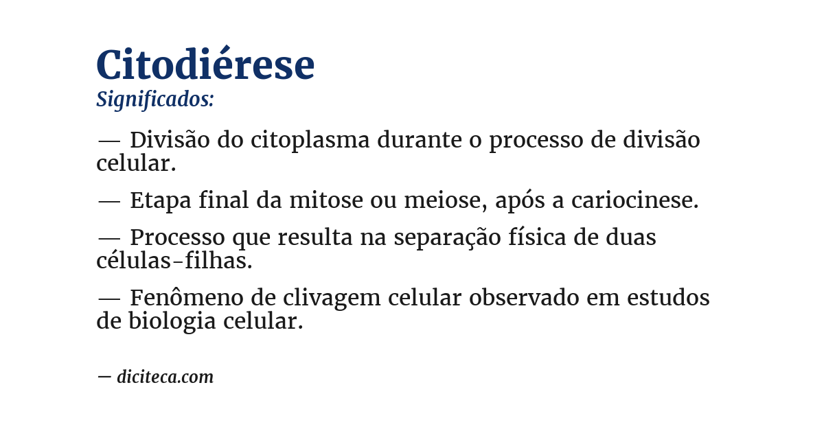 Significado de citodiérese
