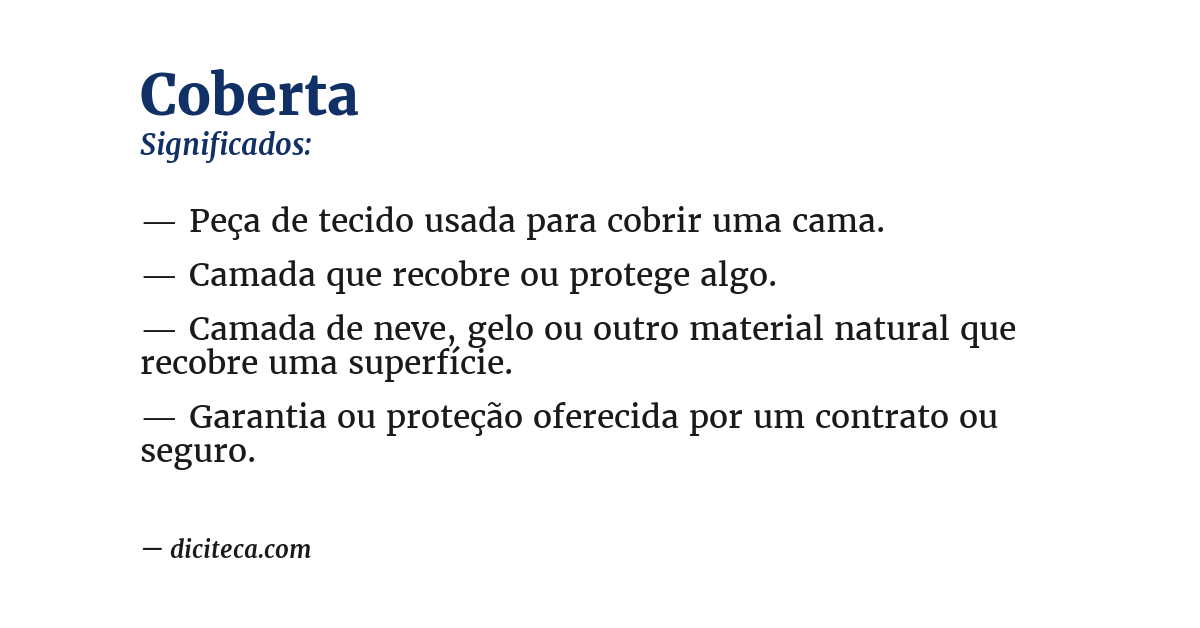 Significado de coberta