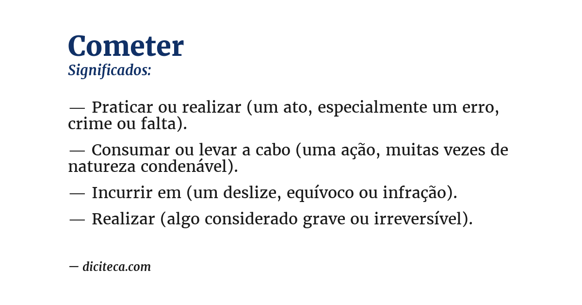 Significado de cometer