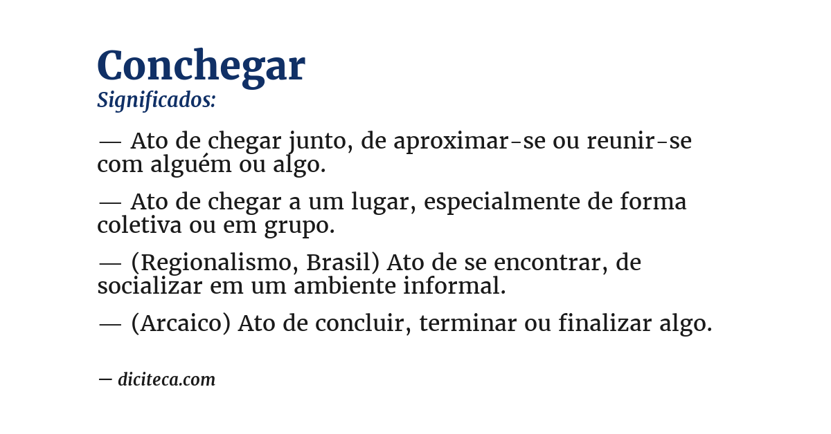 Significado de conchegar